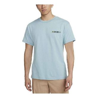 Nike Mens Nike SS22 Back Cartoon Pattern Round Neck Short Sleeve Sky Blue T-Shirt DR7762-494