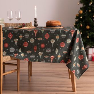 Mint Mantel navidad algod&oacute;n globo verde 155x300 cm