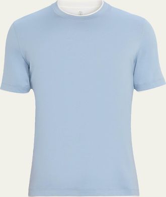 Brunello Cucinelli Mens Slim Fit Tipped T-Shirt