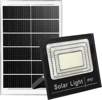 OEM Foco Solar Led De 200 W - Panel Solar Ip65 - Control Remoto - Temporizador - Silicio Policristalino - Abs De Alta Dureza