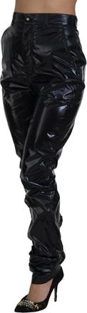 Dolce & Gabbana Glanzende Nylon Broek - Dames - Slim Fit Broeken - Zwart - S - Nylon - Broeken