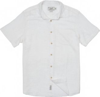 Grayers Mens Bamboo Dobby Short Sleeve Shirt In White