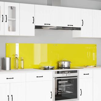 vidaXL vidaXL Rivestimento da Cucina 2 pcs Giallo 110 x 50 cm vetro temperato