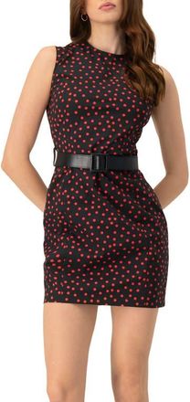 Ivonne Sleeveless Polka Dot Shift Dress in Black at Nordstrom, Size 14