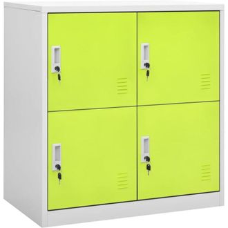 vidaXL Vidaxl - Armarios Taquilla 5 Uds De Acero Gris Y Verde 90x45x92,5 Cm