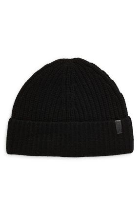 Vince Shaker Stitch Cashmere Beanie in Black at Nordstrom