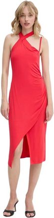 Liu Jo Asymmetrische Midi Jurk - Dames - Feestkleedjes - Rood - XS - Kleedjes