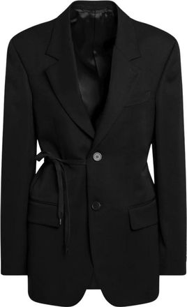 Balenciaga Wrap Tailored Jacket - Dames - Blazers - Zwart - 2XS - Leer - Jassen