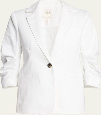 Cinq à Sept Khloe 3/4-Sleeve White Denim Blazer