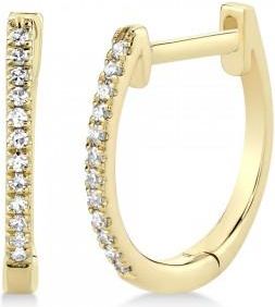 Allurez Diamond Huggie Earrings 14k Yellow Gold (0.08ct)