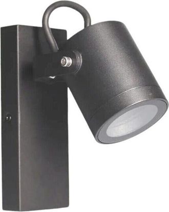 Trade Shop Trade Shop - Applique De Pared Pared Ajustable Para Accesorio Al Aire Libre Gu10 L&aacute;mpara De Pared Ip44 539wa-b172 - Gris Oscuro