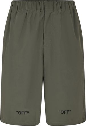 Off-white Mens Off White Lettering Casual Shorts in Army Green - Size Small