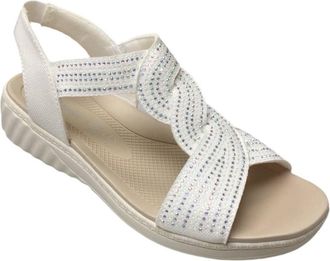 Bzees Womens Lilly Sandal In Bright White