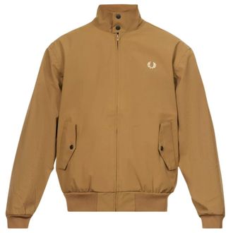 Fred Perry Mens Bonded Zip Through Brown Jacket Polyamide - Size Small