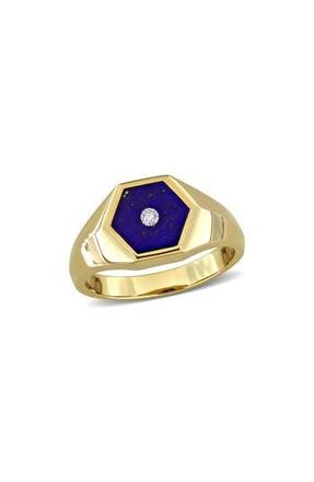 Delmar Lazuli Lapis & Diamond Hexagon Ring - 0.04ct. in Blue at Nordstrom Rack, Size 12