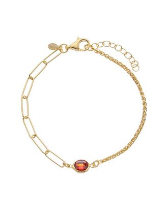 Meshmerise 18K Over Silver 1.00 Ct. Tw. Red Topaz Bracelet