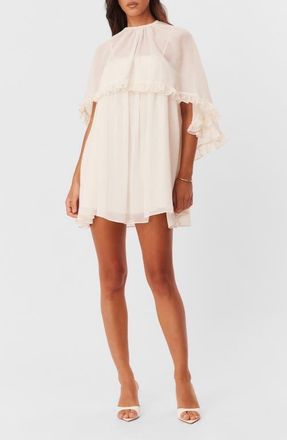 SNDYS Laurie Cape Minidress in Off White at Nordstrom, Size X-Large
