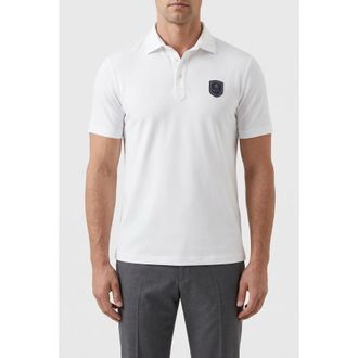 Brunello Cucinelli White Stretch Polo Shirt, Size XL