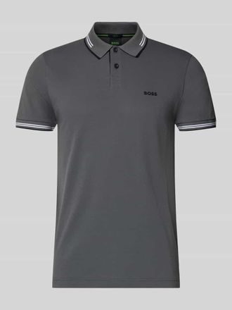 HUGO BOSS Slim Fit Poloshirt aus reiner Baumwolle Modell PAUL in Mittelgrau, Gr&ouml;&szlig;e XXXL