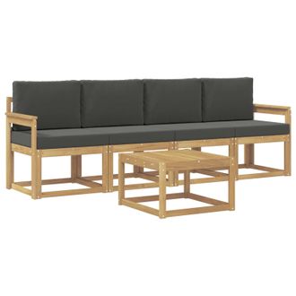vidaXL Conjunto De Sof&aacute;s De Exterior 5 Pcs Blanco Y Antracita Vidaxl