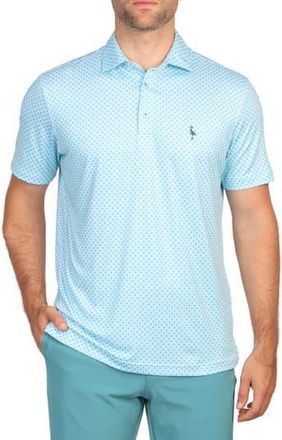 Tailorbyrd Floral Print Performance Polo in Seafoam at Nordstrom Rack, Size Xx-Large