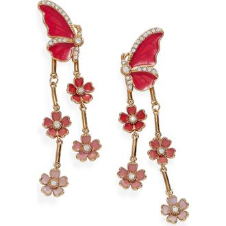 Alex and Ani New York Botanical Garden 2-in-1 Butterfly Statement Earrings in Pink at Nordstrom