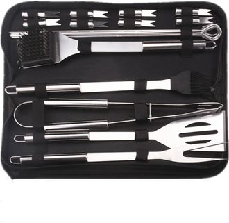 OEM Juego De Barbacoa De 20 Piezas - Utensilios De Cocina De Acero Inoxidable Para Exteriores - Accesorios Completos Para Parrilla