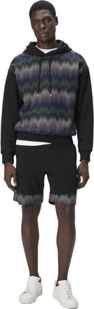 Missoni Hoodie With Zigzag Insert in Black at Nordstrom, Size Xx-Large