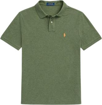 Ralph Lauren Custom FIT Mesh Polo Piqu&eacute; - Groen - Heren - Polos - Groen - 2XL - Katoen - Tops