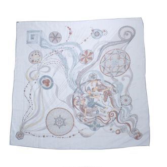 Herm&egrave;s Pre-owned Womens la danse du cosmos silk scarf - White - One Size