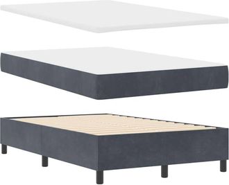 vidaXL Vidaxl - Cama Tipo Box Spring Gris Oscuro 120 X 200 Cm Terciopelo