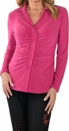 Frank Lyman Design Woven Blouse In Magenta