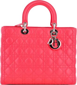 Dior Lady Dior Bag Cannage gewatteerde lamsleren grote shopper - Roze