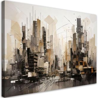 Artgeist Artgeist - Quadro su tela, Citt&agrave; Astratto beige - 60x40
