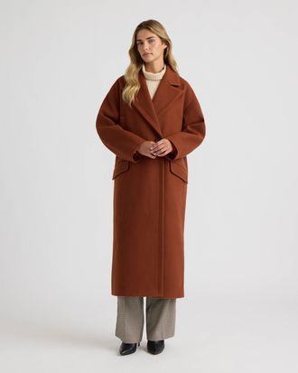NVLT Womens Cocoon Coat with Notch Collar