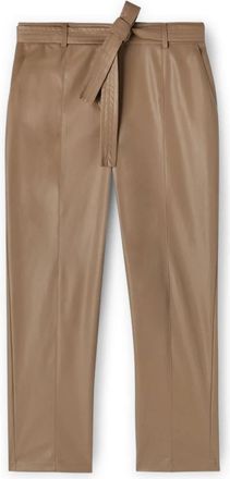 Motivi Broek met riem van gecoate stof - Dames - Straight fit broeken - Beige - S - Polyester - Broeken