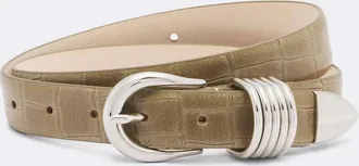 D&eacute;hanche D&eacute;hanche Hollyhock croc-effect leather belt
