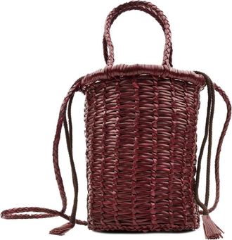 Dragon Diffusion Rode Jali Weave Mini Emmer Tas - Dames - Schoudertassen - Rood - ONE Size - Leer - Tassen