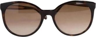 Gucci Pre-owned Plastic Zonnebrillen - Dames - Vintage Accessoires - Bruin - ONE Size - Leer - Vintage