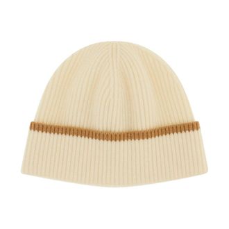 Lardini Muts en Sjaal van Wol en Kasjmier - unisex - Accessoires - Beige - Maat: 59 CM Wol