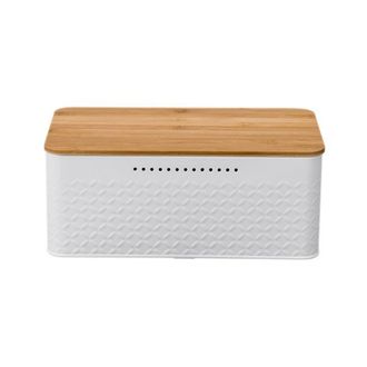 OEM Panera Con Tapa De Bamb&uacute; [funci&oacute;n 2 En 1] - Se Puede Usar Como Tabla De Cortar, Est&aacute; Hecha De Acero Al Carbono Para Una Mayor Frescura, Incluye Una Bo