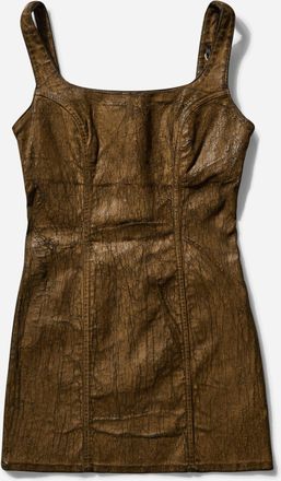 Guess Co Women s Crackle Denim Dress Dark Brown Earth