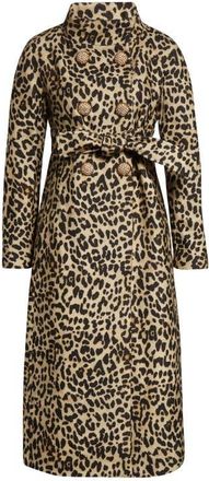 Valentino Garavani Leopard Print Wool Coat in Beige Multi at Nordstrom, Size 4 Us