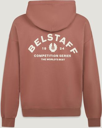 Belstaff Competition Hoodie Mens Heavyweight Cotton Fleece Cedar Wood Size XL