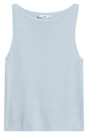 Mango Suenyo Boat Neck Cotton Blend Top in Sky Blue at Nordstrom, Size Xx-Large