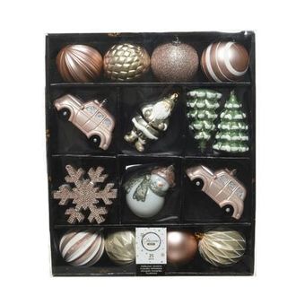 Decoris Mix box polystyreen bruin/kleur(en) mix - 30 stuks