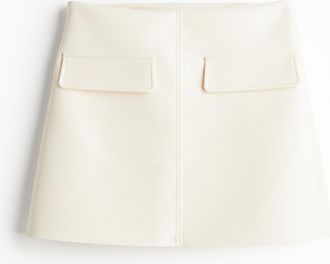 H&M Minijupe mit Coating - White