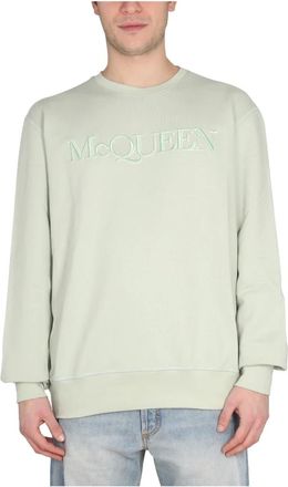 Alexander McQueen Heren, Sweatshirts & Hoodies, Groen, Maat: M Katoen
