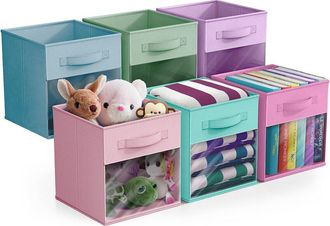 Sorbus 11In 6 Pack Collapsible Fabric Storage Bins