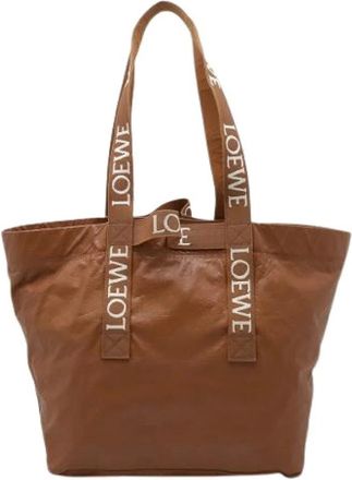 Loewe Pre-owned Tote Bags, female, Brown, Size: ONE SIZE Pre-owned Fold Shopper Paper Calf 2way Bag
